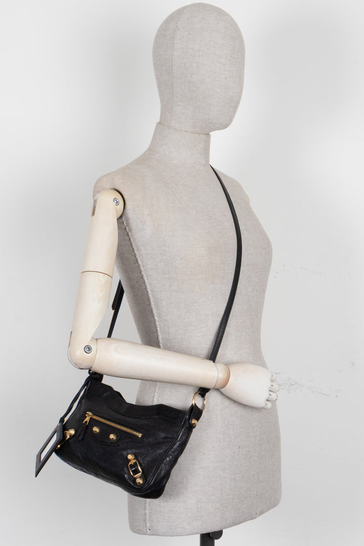 BALENCIAGA Giant 12 Hip Crossbody Bag Leather Black