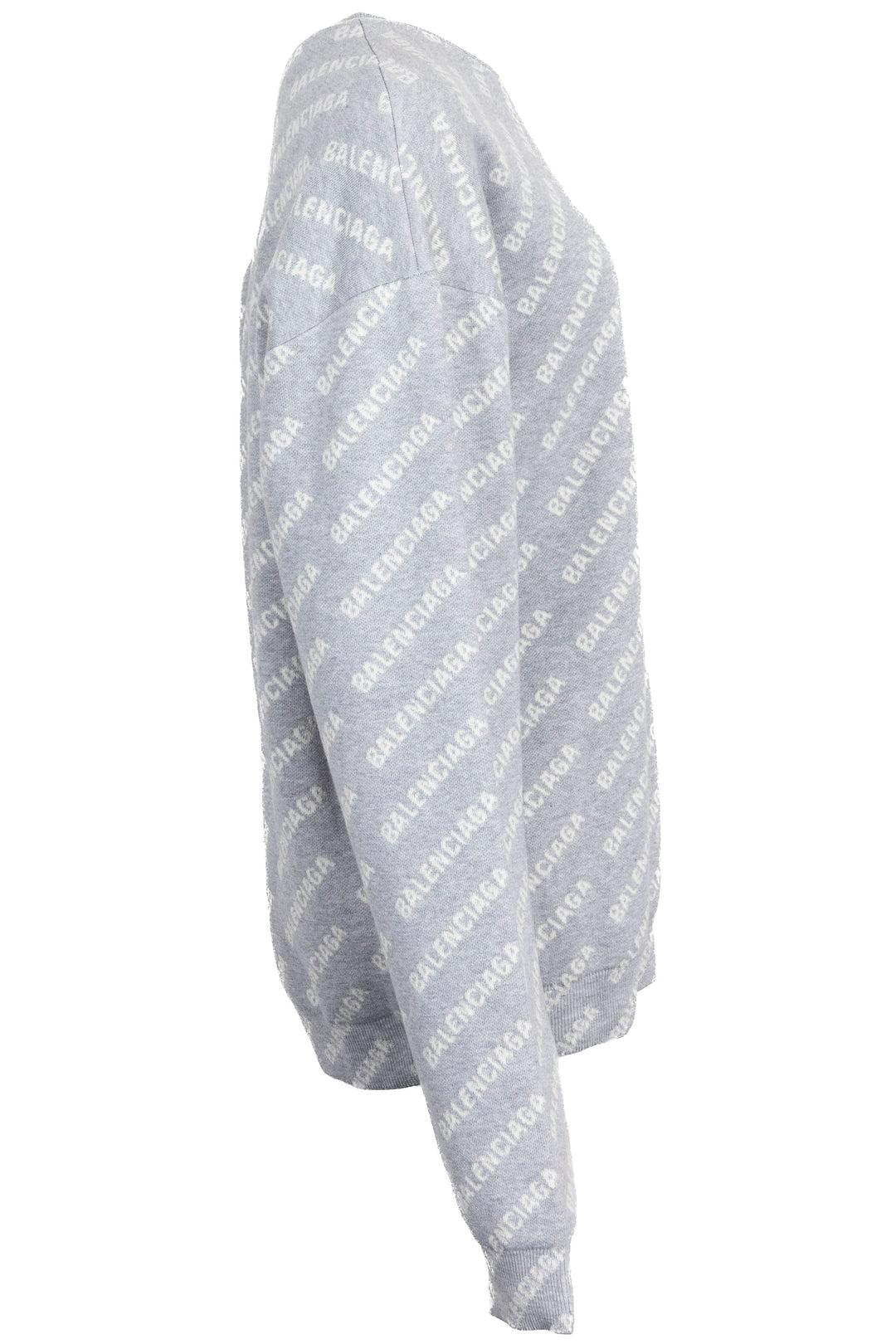 BALENCIAGA All Over Logo Sweater Grey White