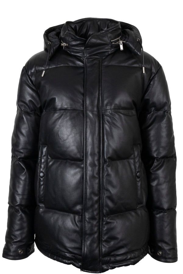 SAINT LAURENT 2022 Hooded Jacket Leather Black