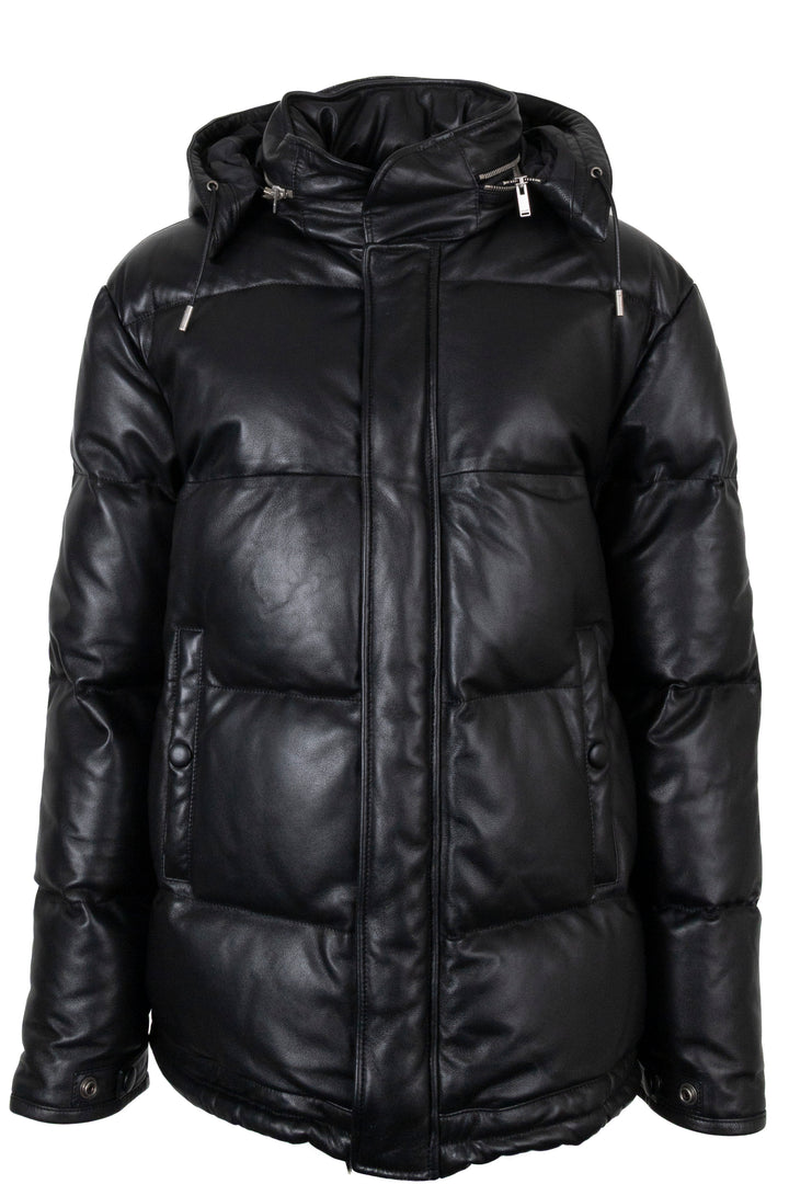 SAINT LAURENT 2022 Hooded Jacket Leather Black