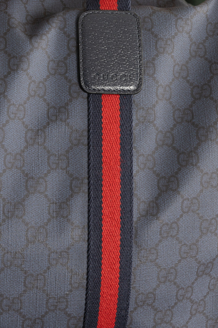 GUCCI GG Monogram Medium Web Duffle Bag Navy