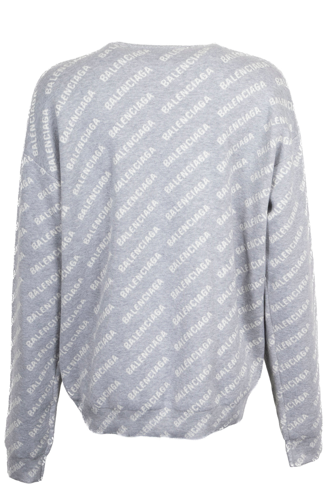 BALENCIAGA All Over Logo Sweater Grey White
