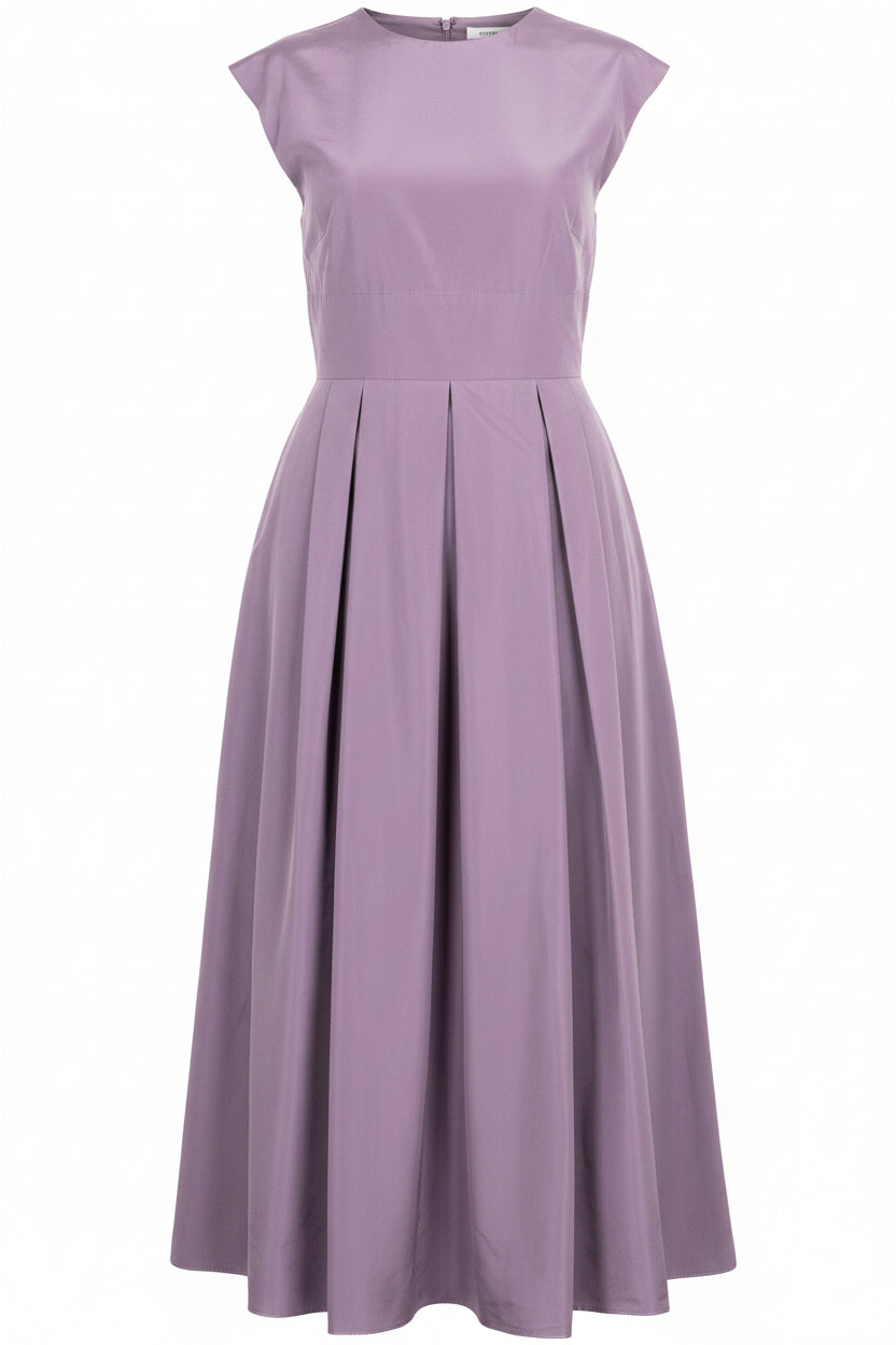 CHRISTIAN DIOR Midi Flared Dress Silk Lilac
