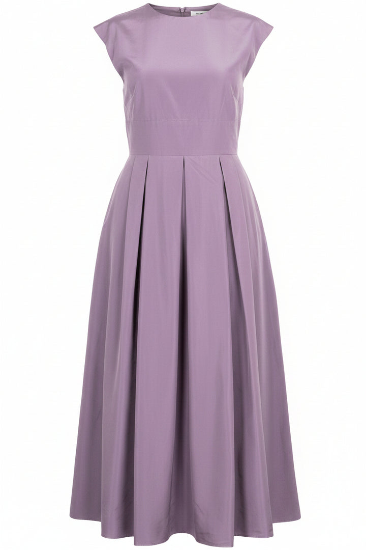 CHRISTIAN DIOR Midi Flared Dress Silk Lilac
