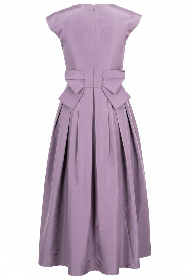 CHRISTIAN DIOR Midi Flared Dress Silk Lilac
