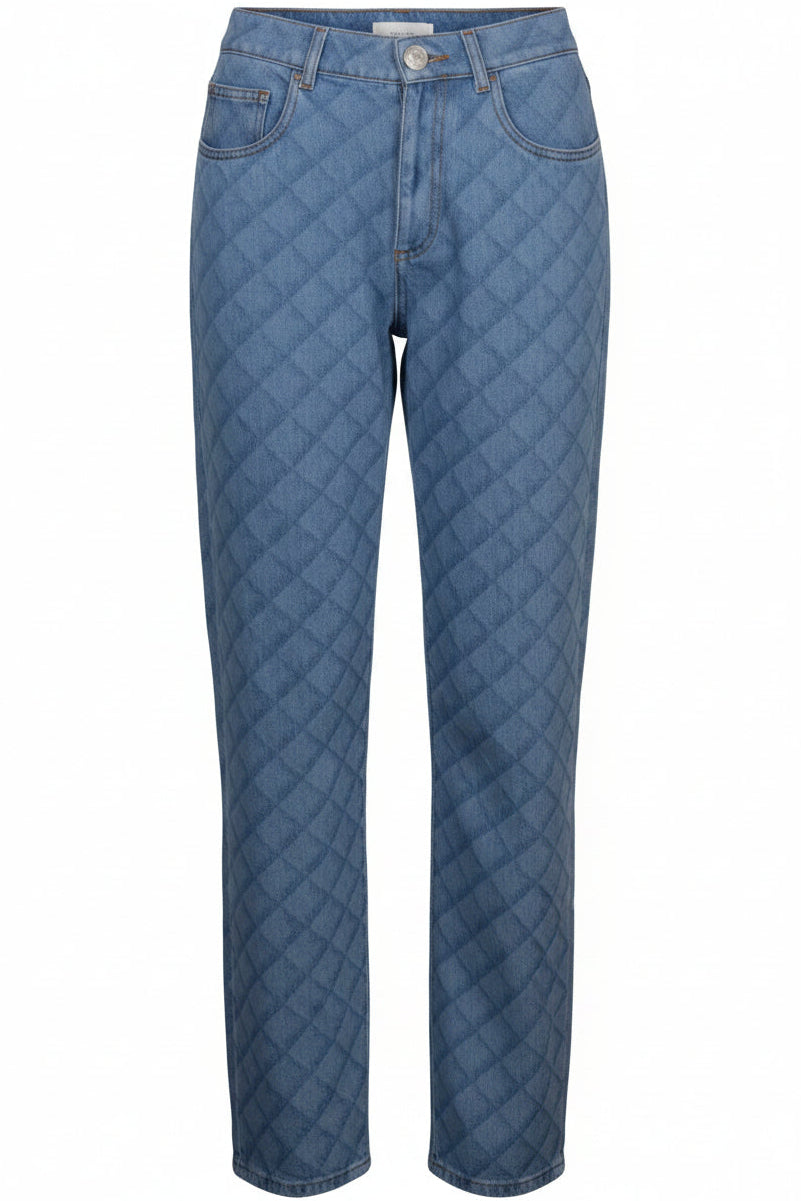 CHANEL 2022 Diamond Print Denim Blue
