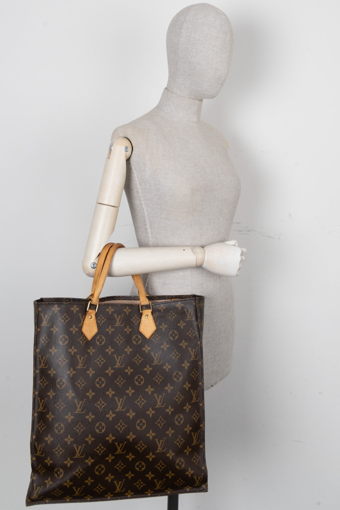 LOUIS VUITTON Sac Plat Tote Bag MNG Canvas