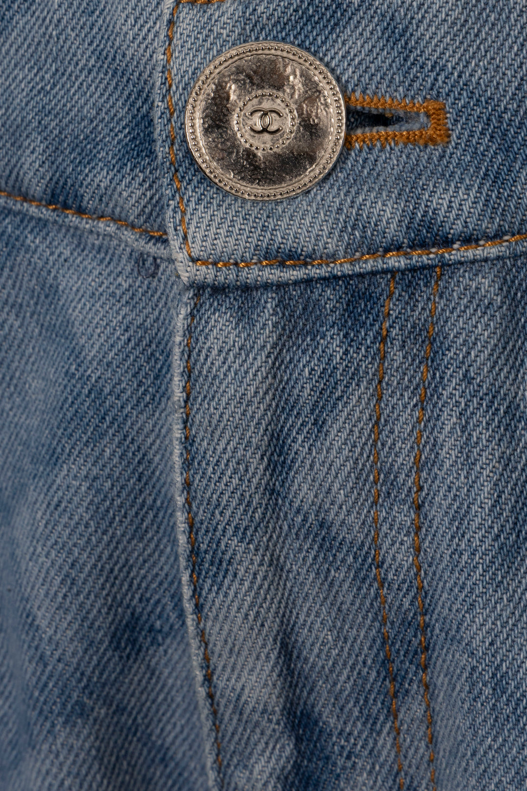 CHANEL 2022 Diamond Print Denim Blue