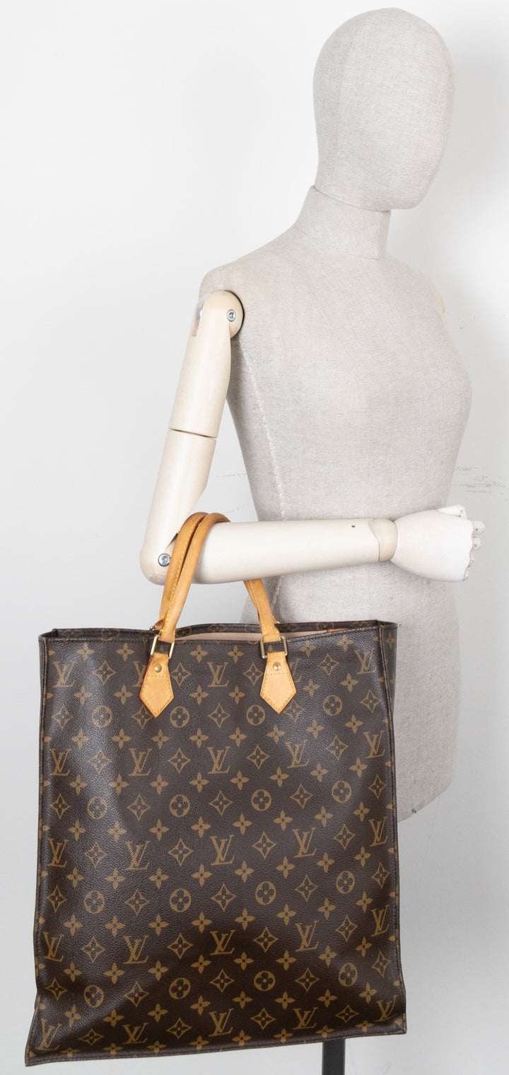 LOUIS VUITTON Sac Plat Tote Bag MNG Canvas