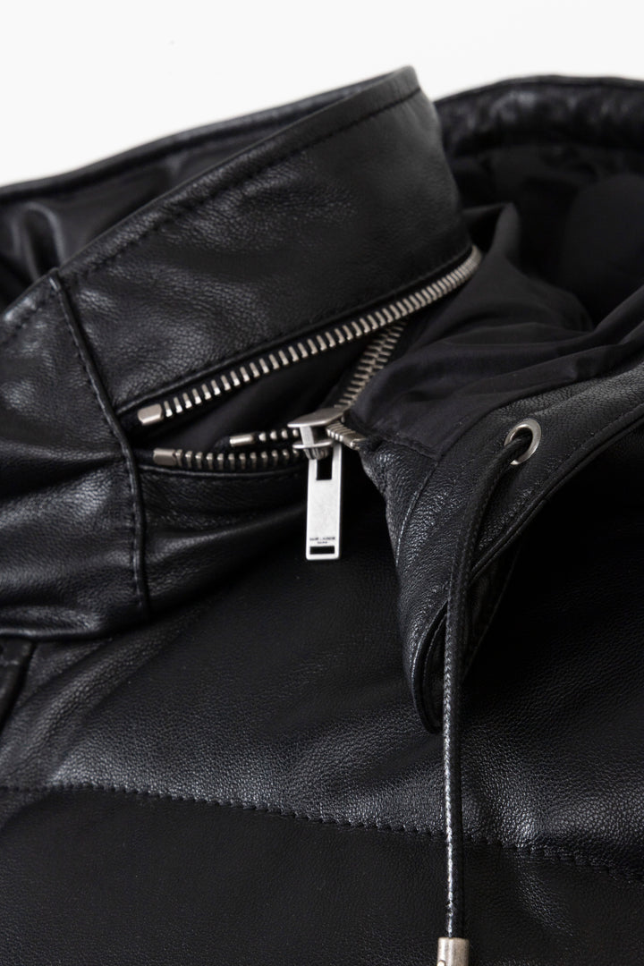 SAINT LAURENT 2022 Hooded Jacket Leather Black