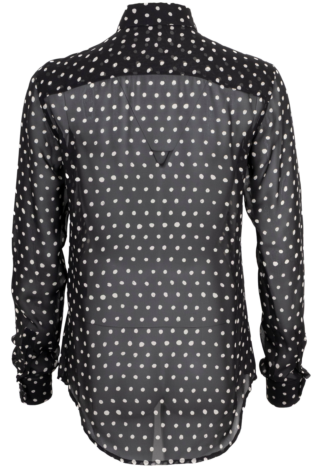SAINT LAURENT 2017 Polka Dot Rouched Front Shirt Black
