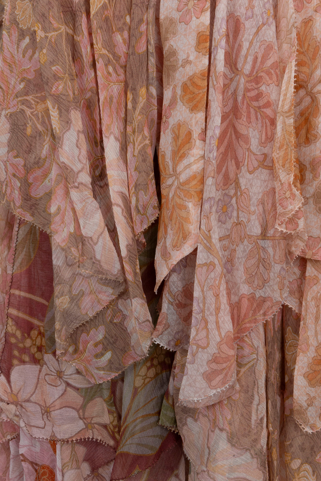 ZIMMERMANN Belted Floral Print Dress Silk Pink