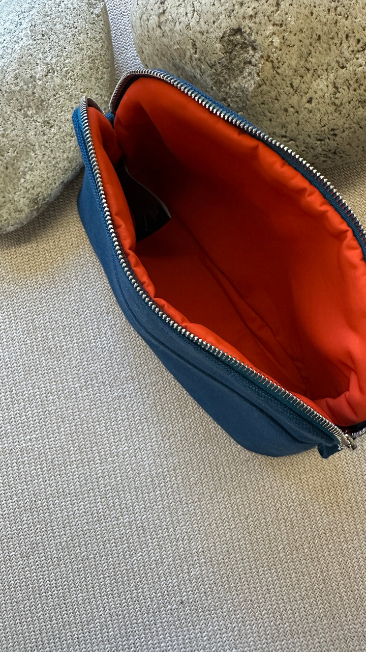 HERMÈS Bolide Case Mini Canvas Blue