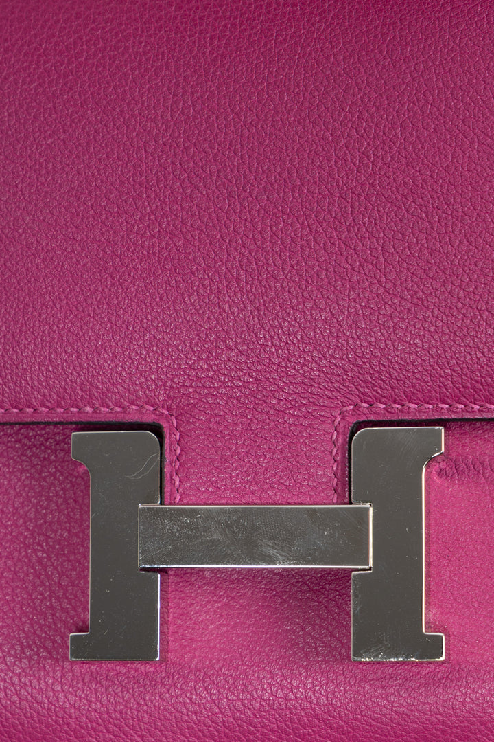 HERMÈS Constance 18 Evercolor Rose Pourpre