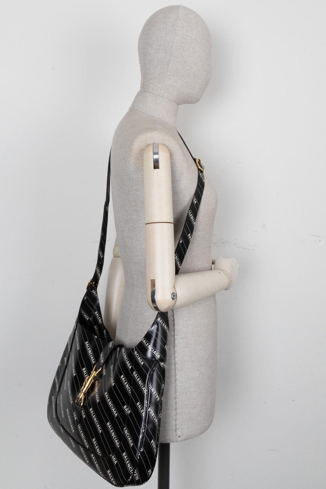 GUCCI X Balenciaga Logo Print Medium Jackie 1961 Hobo Bag