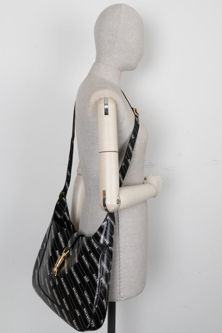 GUCCI X Balenciaga Logo Print Medium Jackie 1961 Hobo Bag