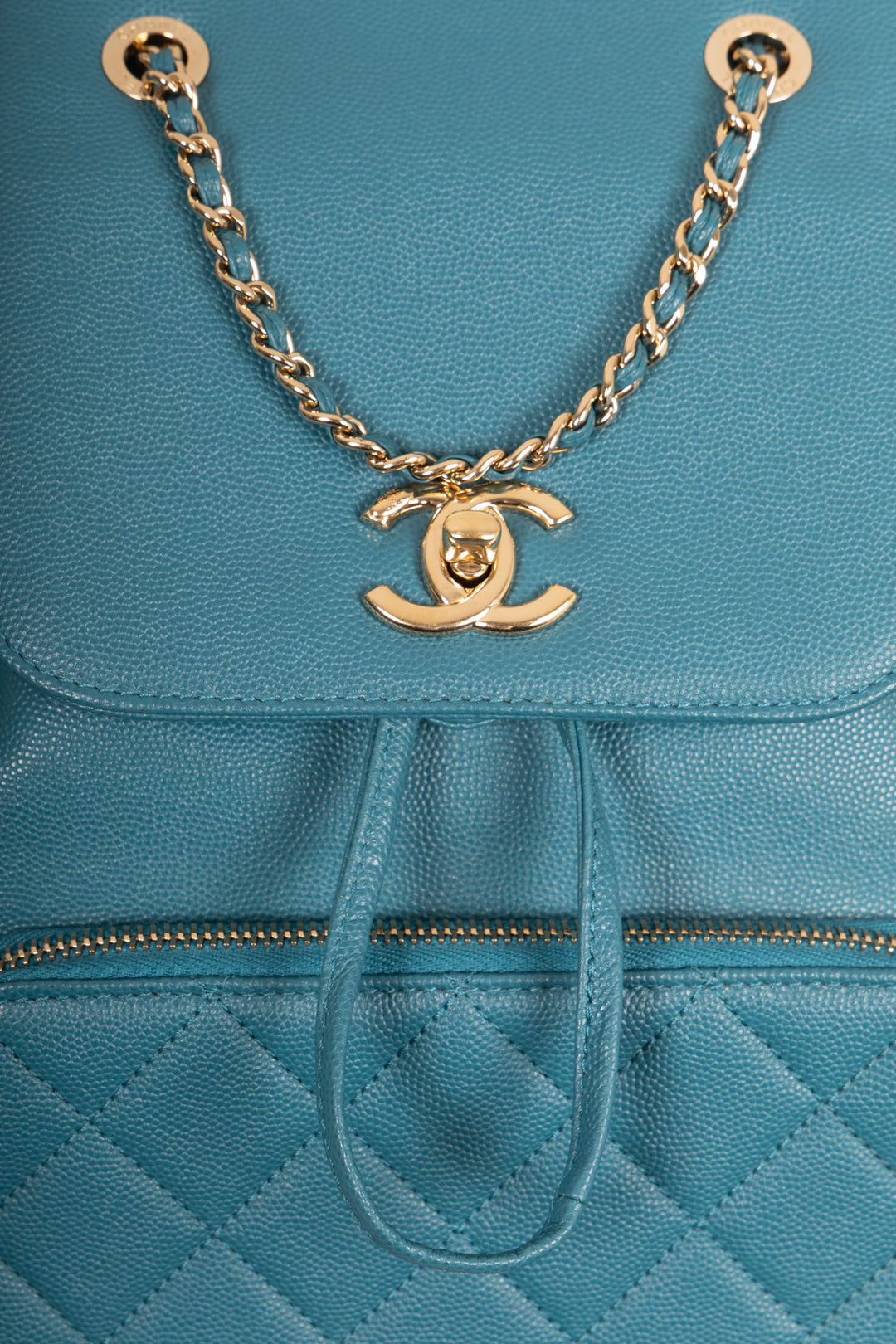 CHANEL Affinity Backpack Caviar Turquoise