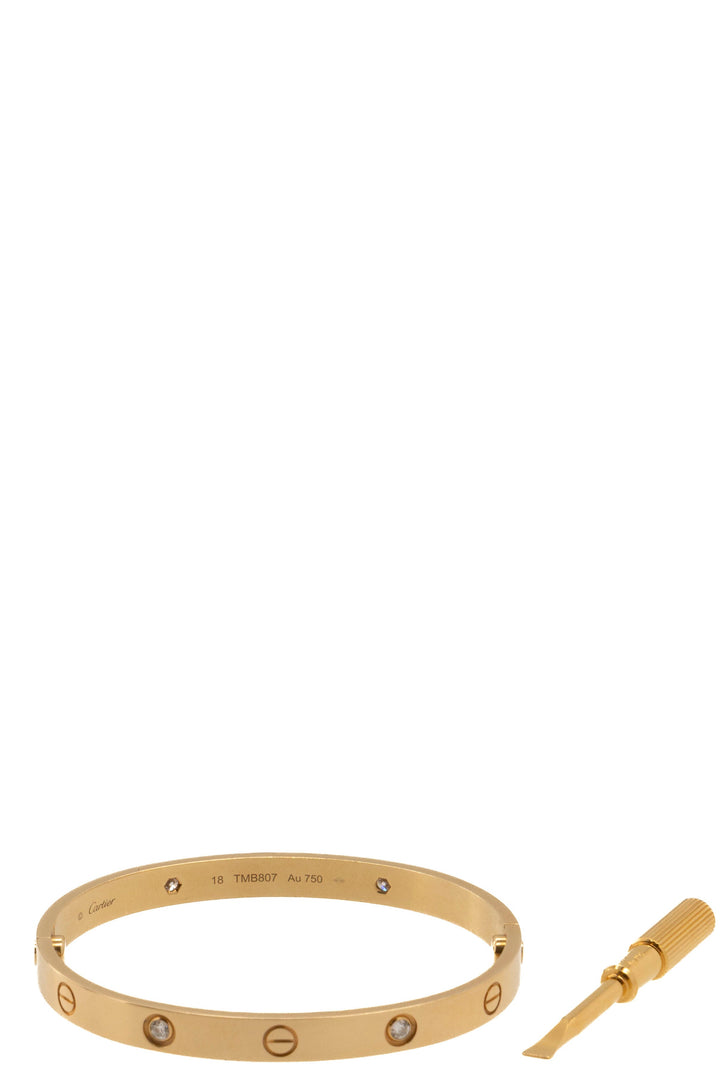CARTIER Bracelet LOVE moyen 4 diamants en or jaune 18 carats