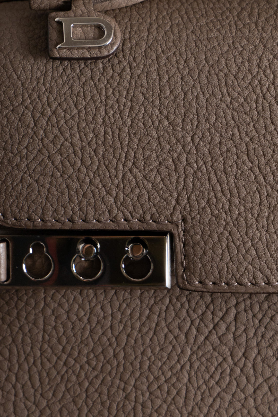 DELVAUX Tempête Small Leather Taupe