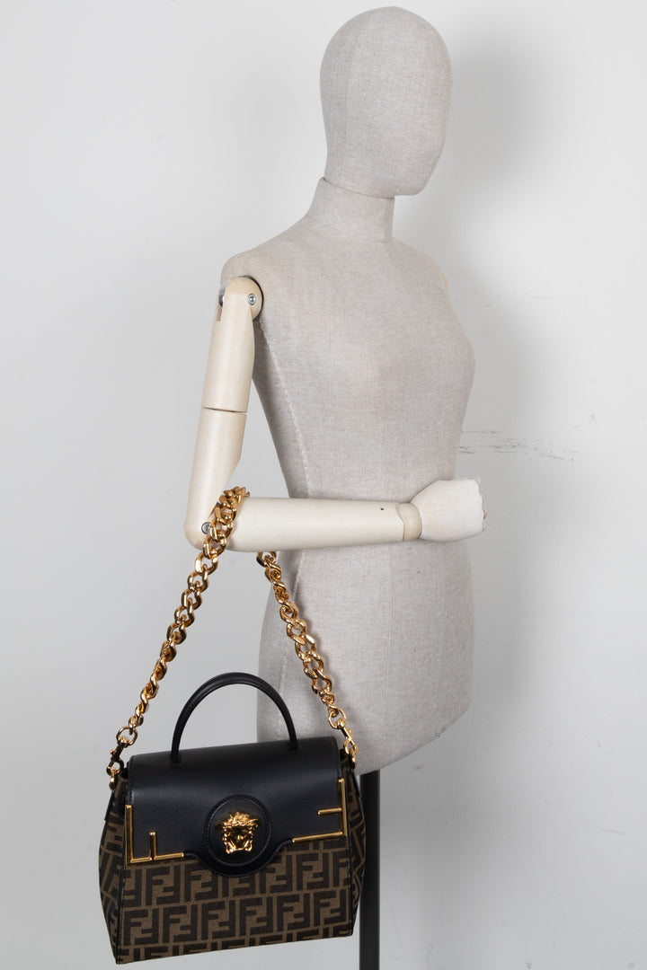 VERSACE x Fendi Fendace La Medusa Medium Hand Bag Canvas