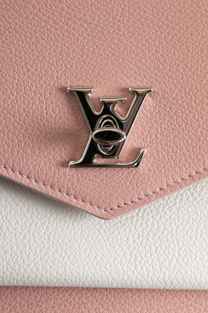 LOUIS VUITTON Mylockme Chain Pochette Leather Tricolor Pink