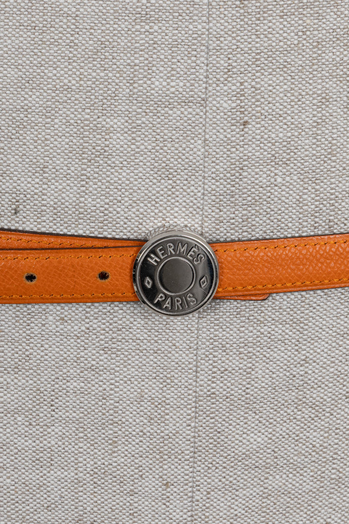 HERMÈS Clou De Selle Reversible Belt Orange Black