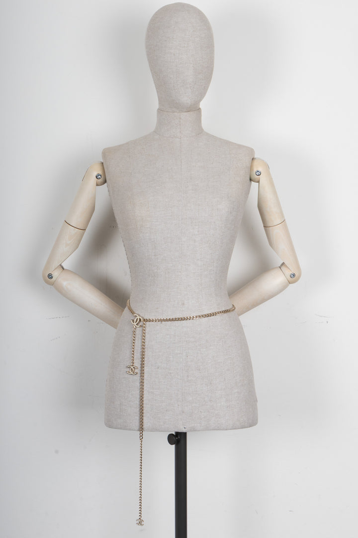 CHANEL CC Chain Belt Champagnergold Ivory