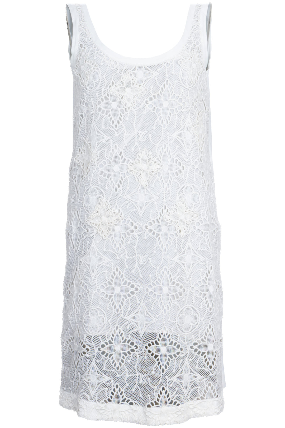 LOUIS VUITTON Sleeveless Dress MNG Lace Ivory