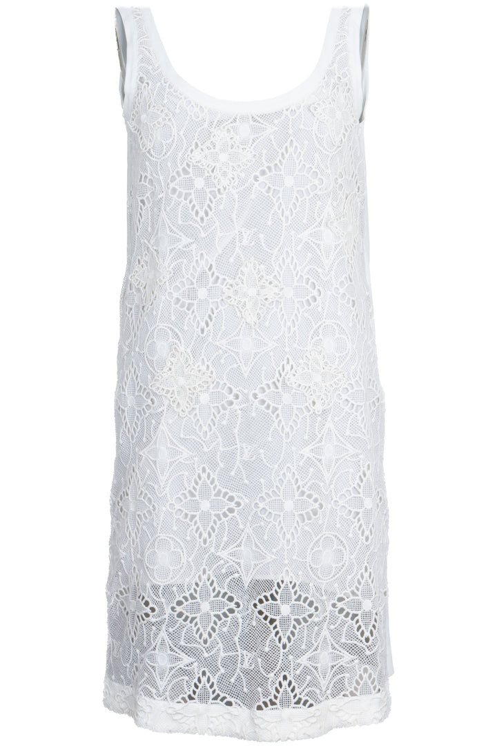 LOUIS VUITTON Sleeveless Dress MNG Lace Ivory