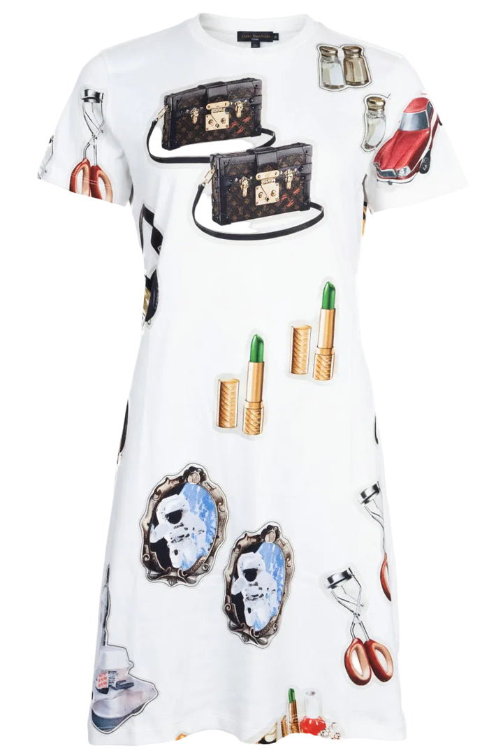 LOUIS VUITTON Graphic Dress Ivory Multicolor