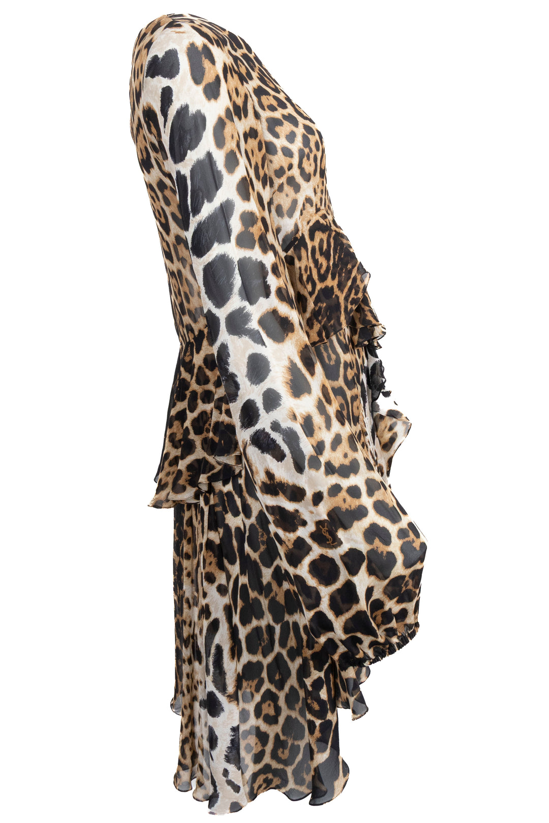 SAINT LAURENT Cheetah Dress Brown