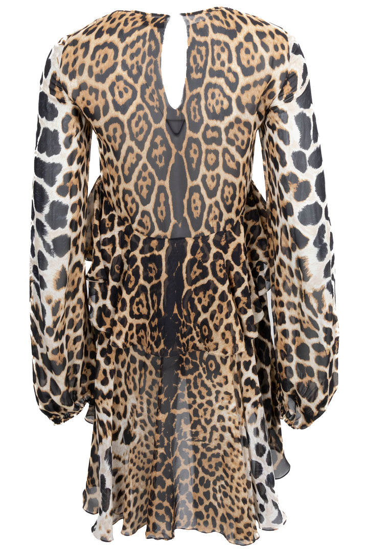 SAINT LAURENT Cheetah Dress Brown