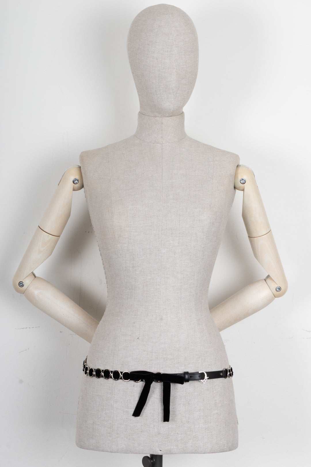 CHRISTIAN DIOR Vintage Romantique Ceinture Chaîne Velours Noir