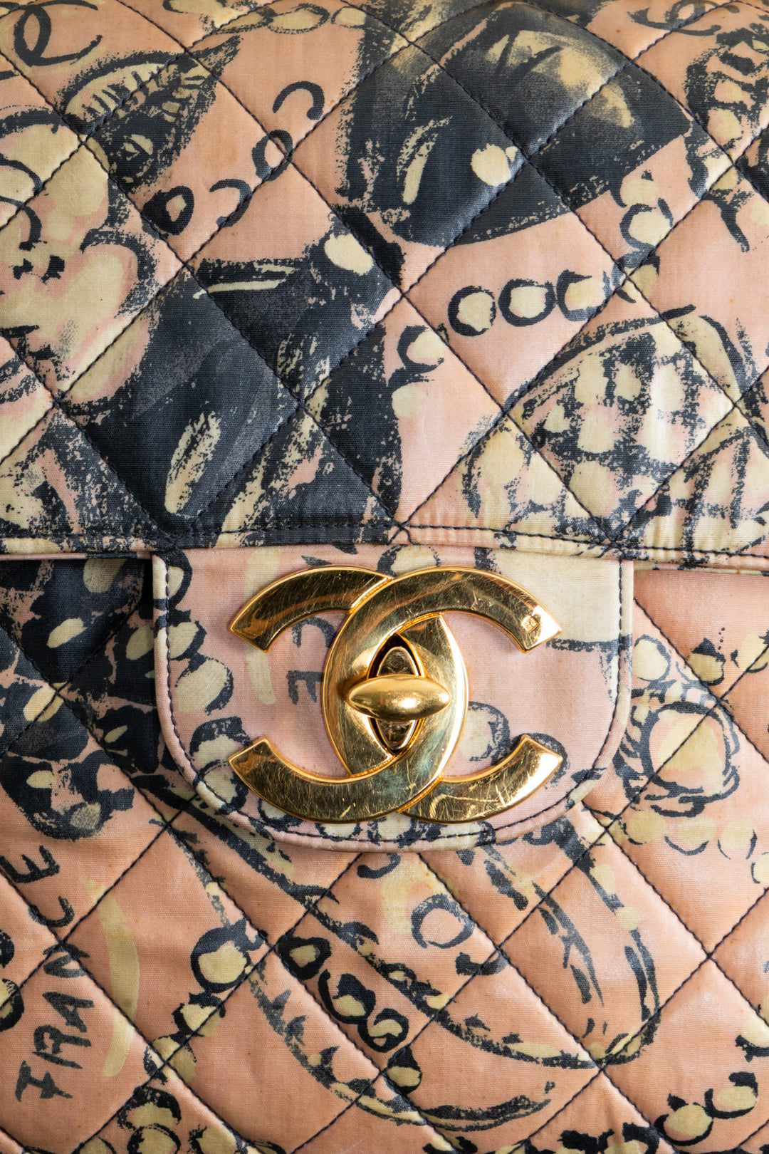 CHANEL Camellia Printed Single Maxi Flap Coated Canvas
