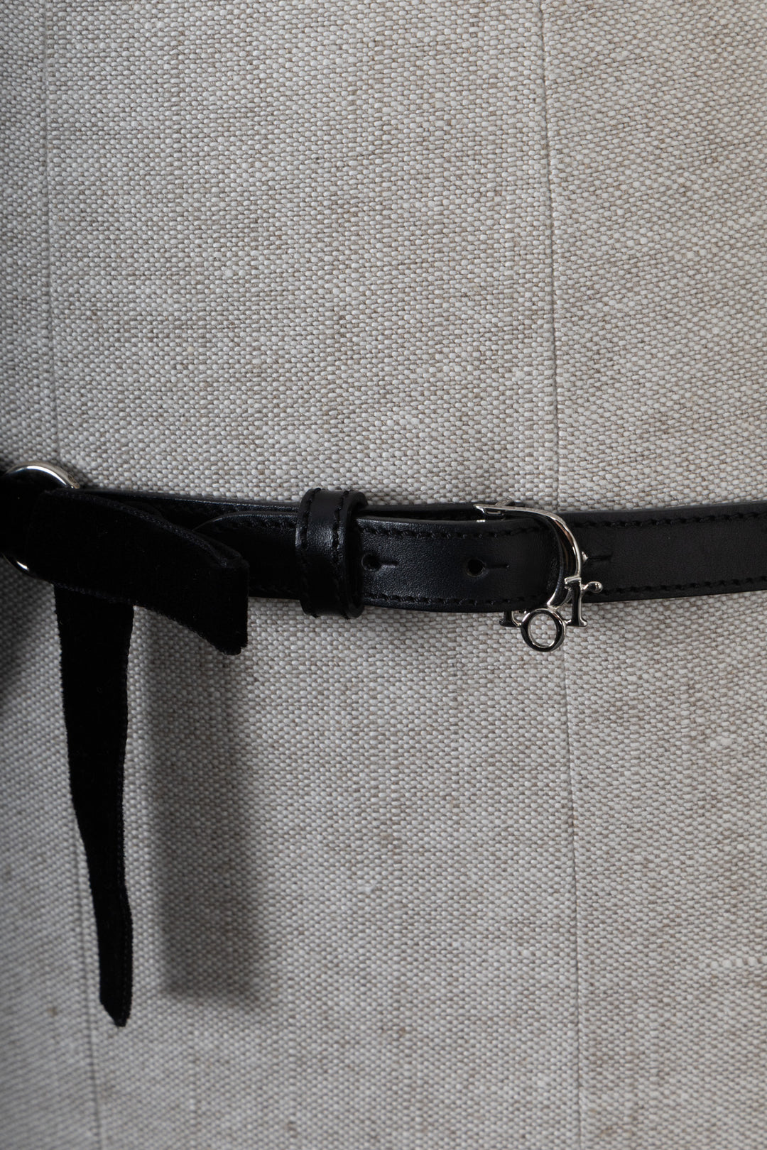 CHRISTIAN DIOR Vintage Romantique Ceinture Chaîne Velours Noir