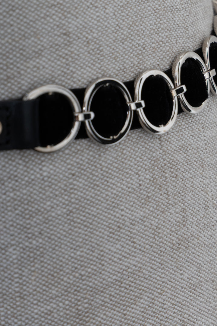 CHRISTIAN DIOR Vintage Romantique Ceinture Chaîne Velours Noir
