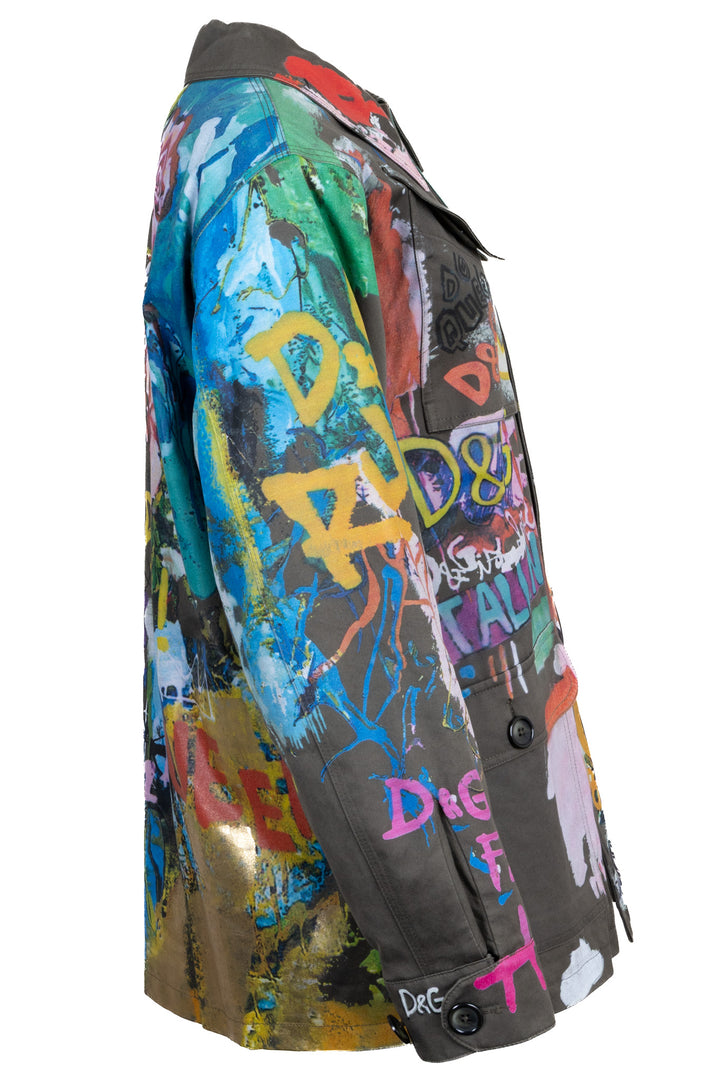 DOLCE & GABBANA Veste Graffiti Coton Multicolore