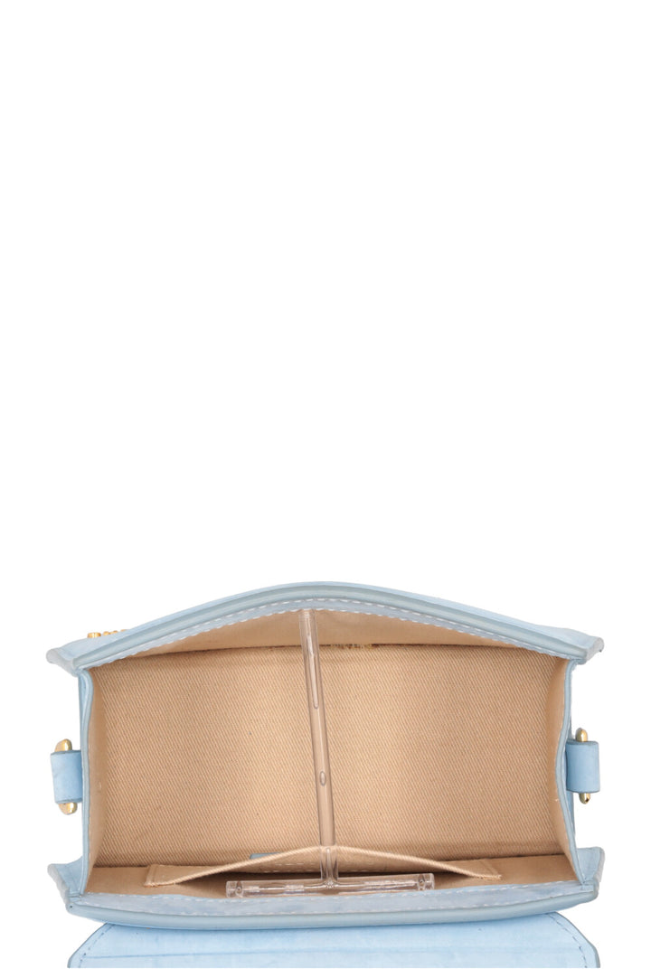 JACQUEMUS Sac Le Chiquito en daim Bleu clair