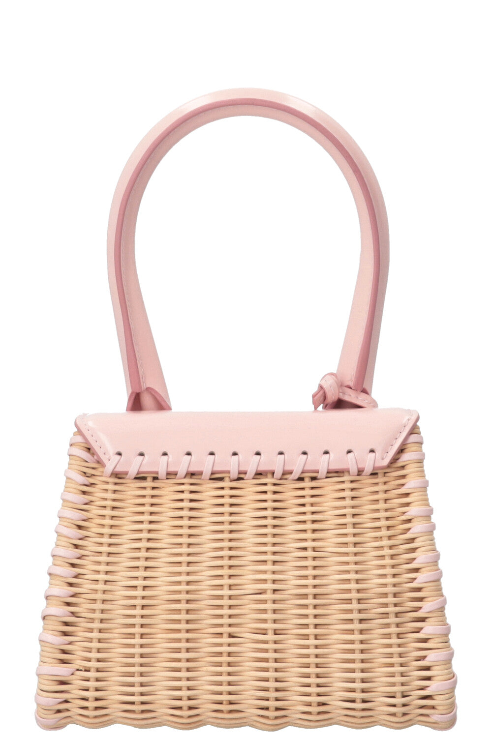 JACQUEMUS Sac à main Le Chiquito Moyen en osier et raphia rose