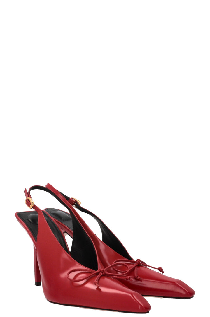 JACQUEMUS The High Cubisto Slingback Leather Red