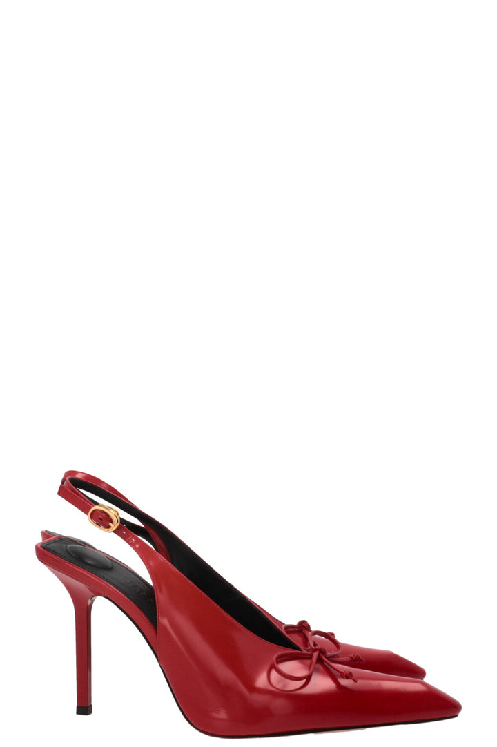JACQUEMUS The High Cubisto Slingback Leather Red