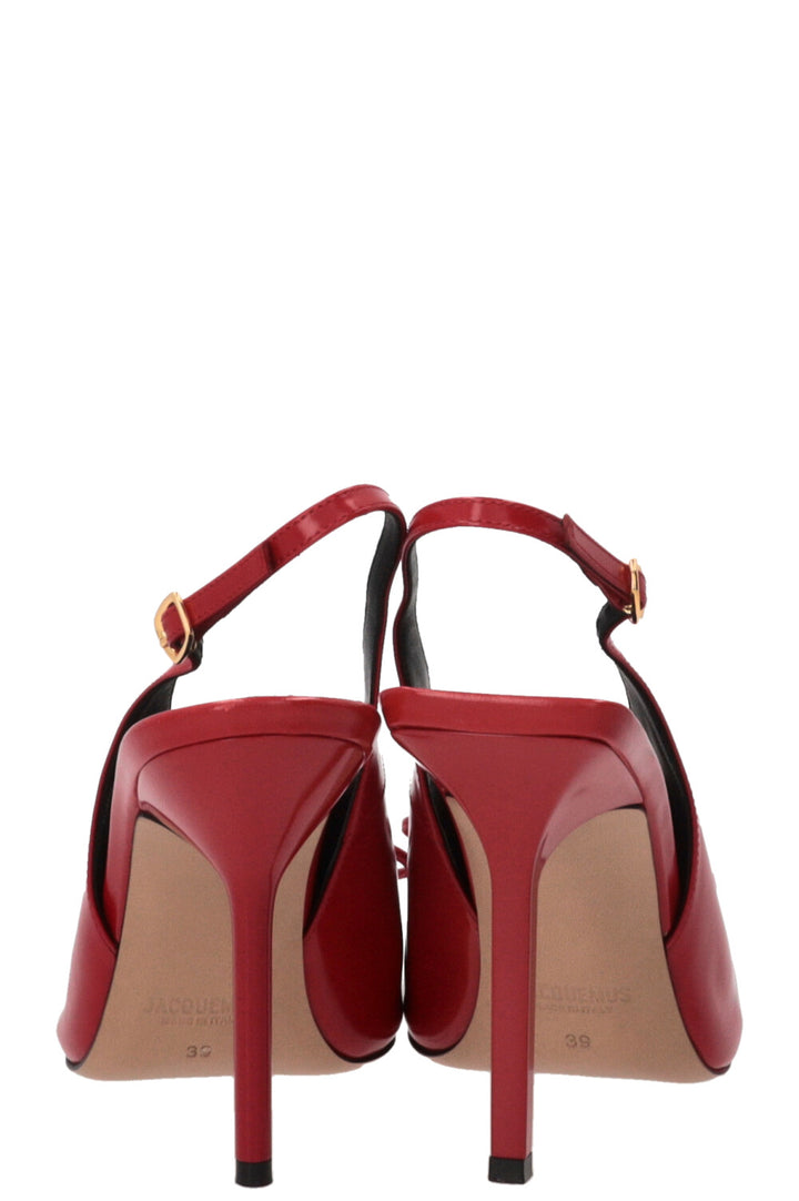 JACQUEMUS The High Cubisto Slingback Leather Red