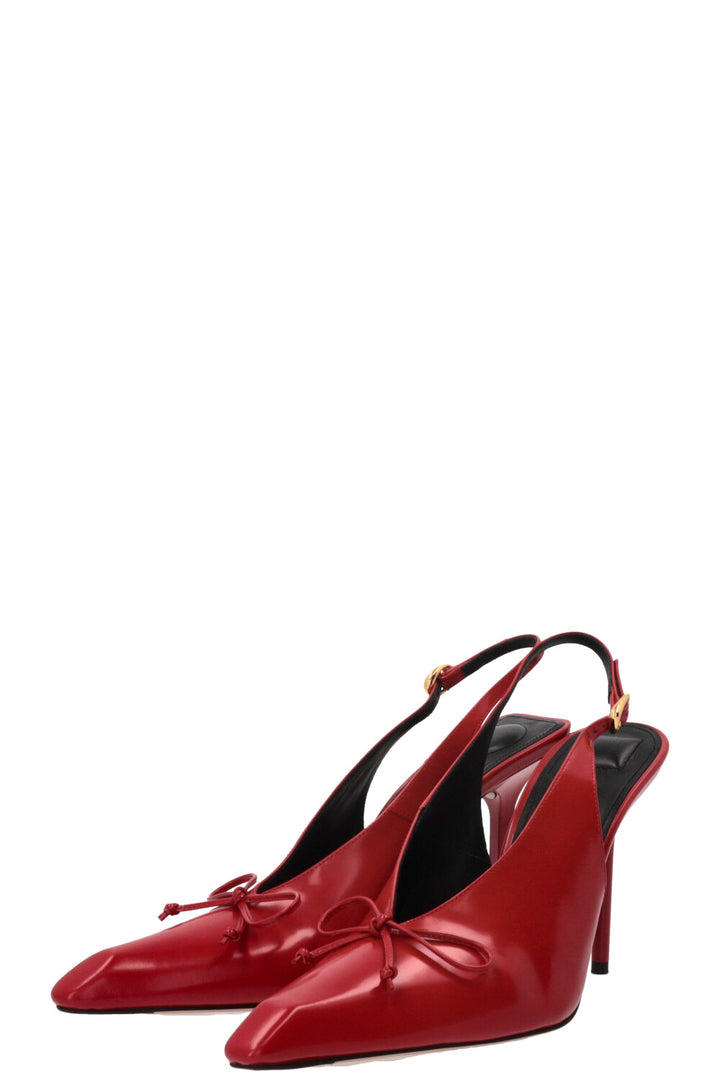 JACQUEMUS The High Cubisto Slingback Leather Red