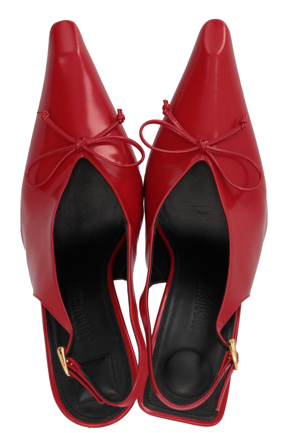 JACQUEMUS The High Cubisto Slingback Leather Red