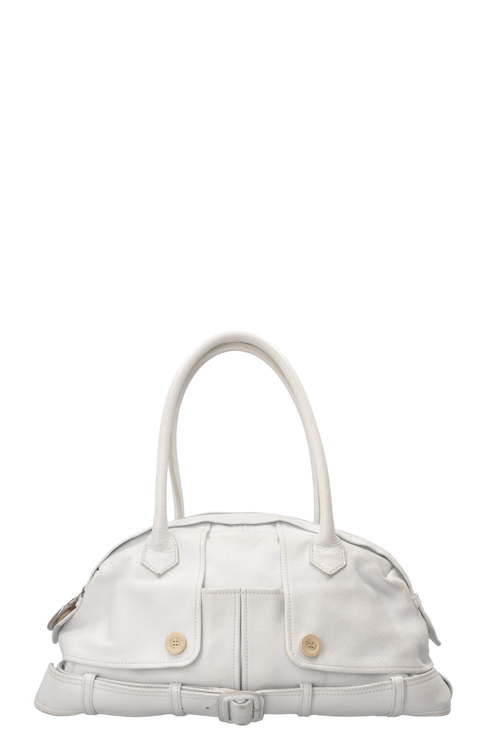 JEAN PAUL GAULTIER Vintage Trench Coat Shoulder Bag Leather White
