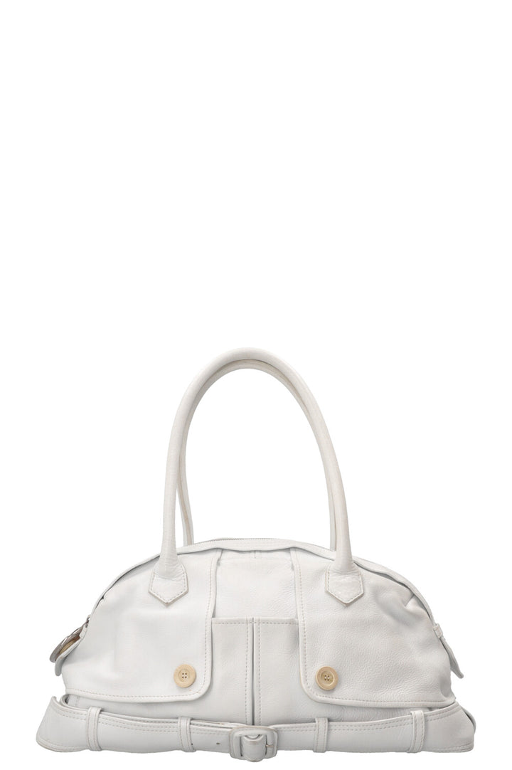 JEAN PAUL GAULTIER Vintage Trench Coat Shoulder Bag Leather White
