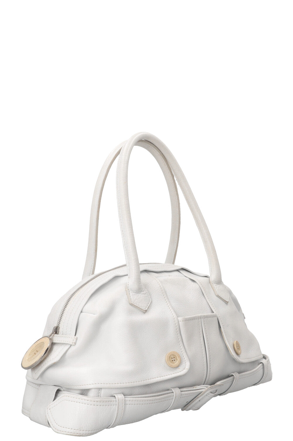 JEAN PAUL GAULTIER Vintage Trench Coat Shoulder Bag Leather White