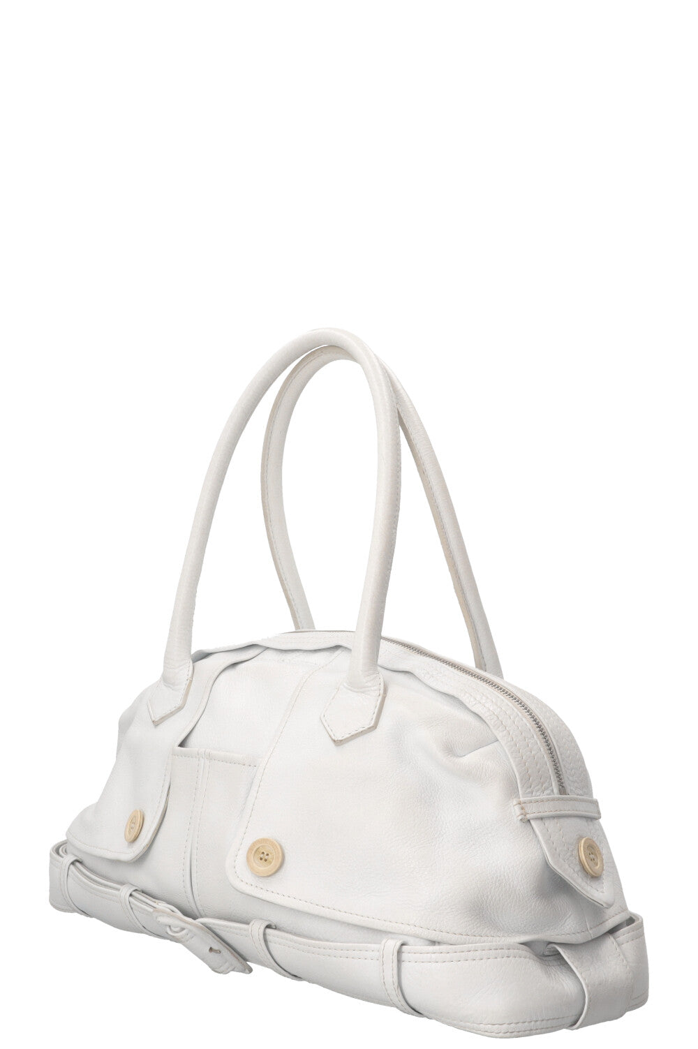 JEAN PAUL GAULTIER Vintage Trench Coat Shoulder Bag Leather White
