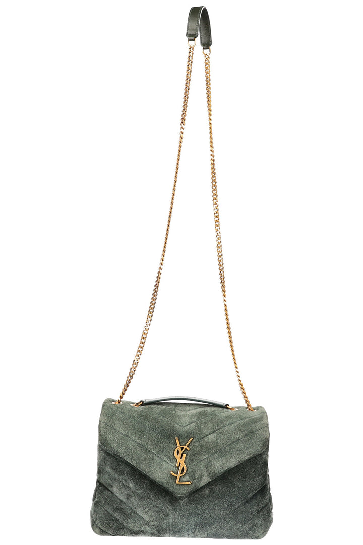 SAINT LAURENT LouLou Bag Small Suede Green