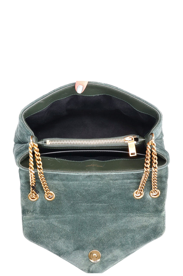 SAINT LAURENT LouLou Bag Small Suede Green